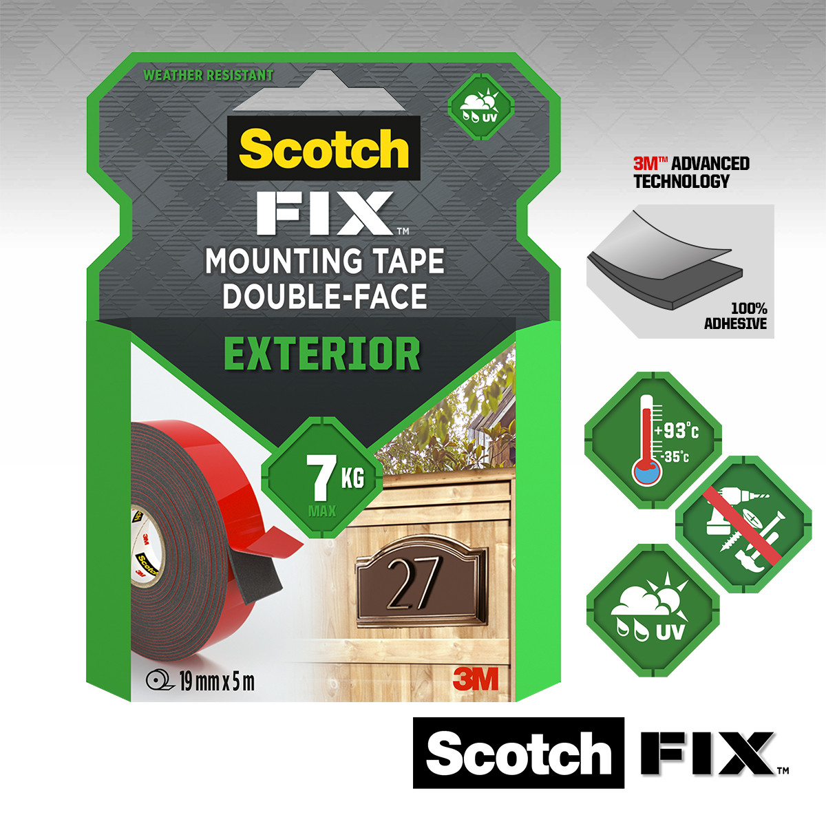 Zewnętrzna taśma montażowa Scotch-Fix™ 19 mm x 5 m